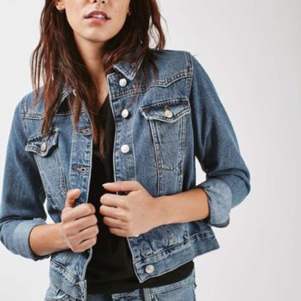 Top shop Moto cropped jean jacket